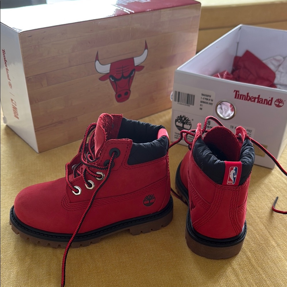 Timberland Kids NBA Chicago bulls Red Boots